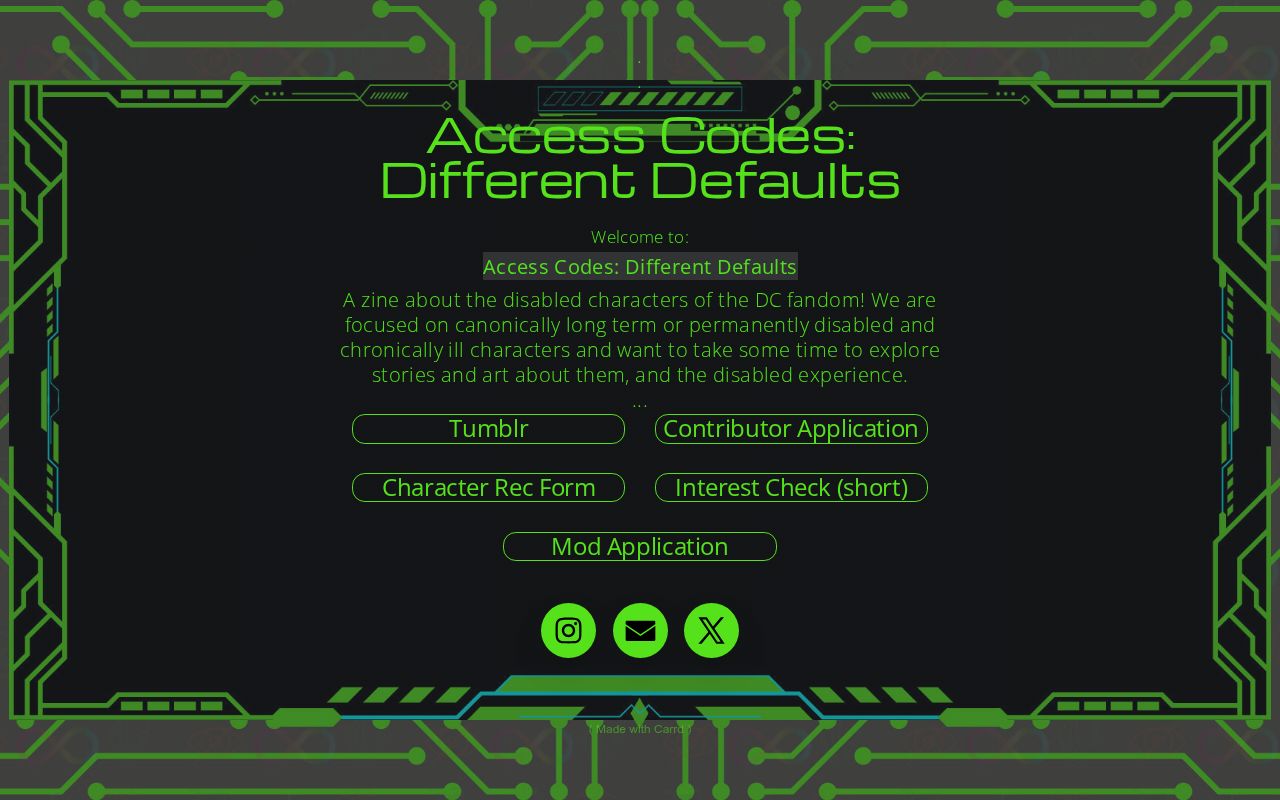 Access Codes: Different Defaults